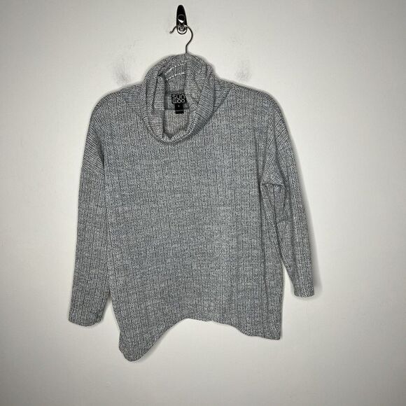 Clara Sun Woo Sweater Womens Small Cowl Neck Pullover Gray Casual Stretch - Picture 8 of 10